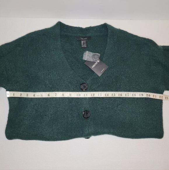 Forever 21 Cardigan Womens Small Green Grandmacore Oversize Grandpacore Antique - Picture 4 of 12